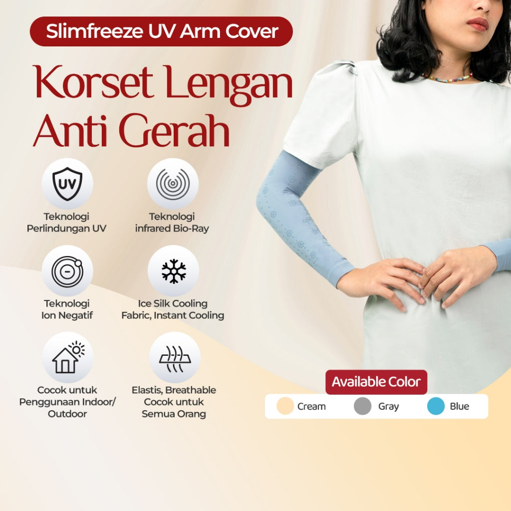 Manset Lengan Slimfreeze UV Arm Cover Manset Pengecil Lengan Korset Kesehatan Anti Gerah - JACO